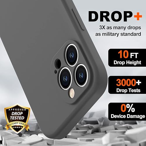 Miniatura 874 de BossKiss Funda compatible con iPhone 14 Pro, silicona mejorada [protección de cámara] [2 protectores de pantalla 9H], forro interior de microfibra