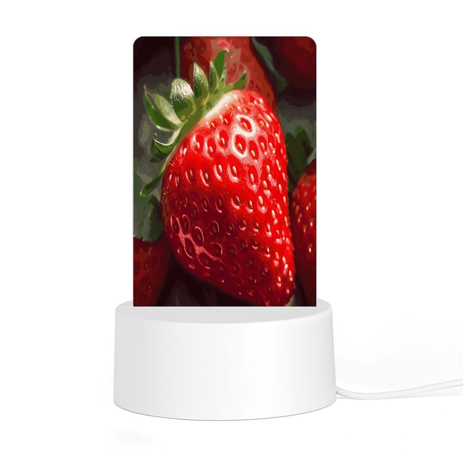 Adfgyerh Style Strawberry2 Night Light Acrylic Material Easy Installation, Home Decor Usb Interface Power Supply, Lamp For Restaurant Bar Cafe Room Decor