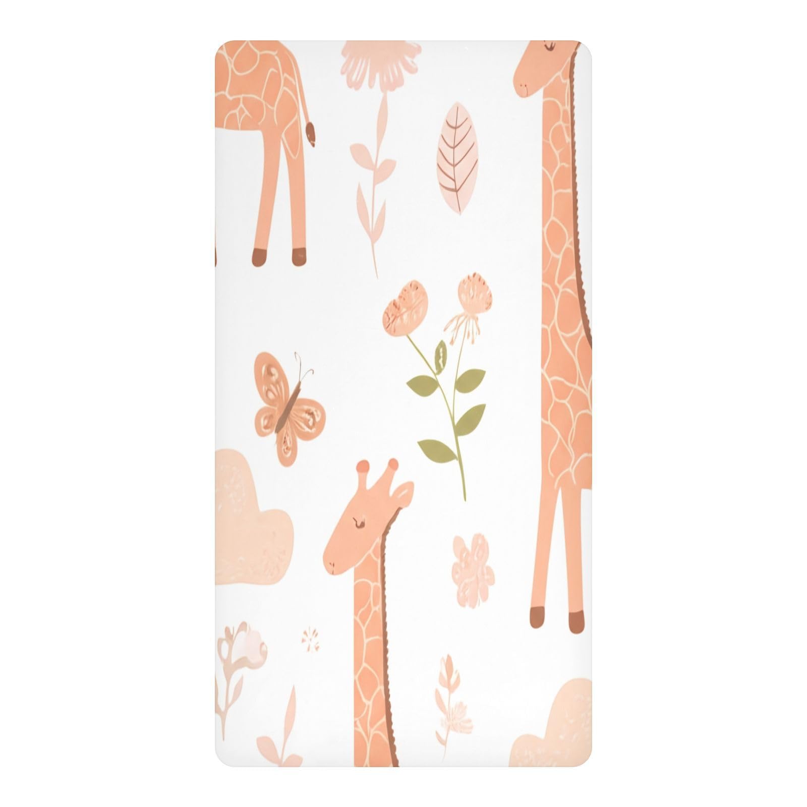 JiangGgen Cartoon Deer Baby Crib Sheet Soft Breathable Playard Sheet-S