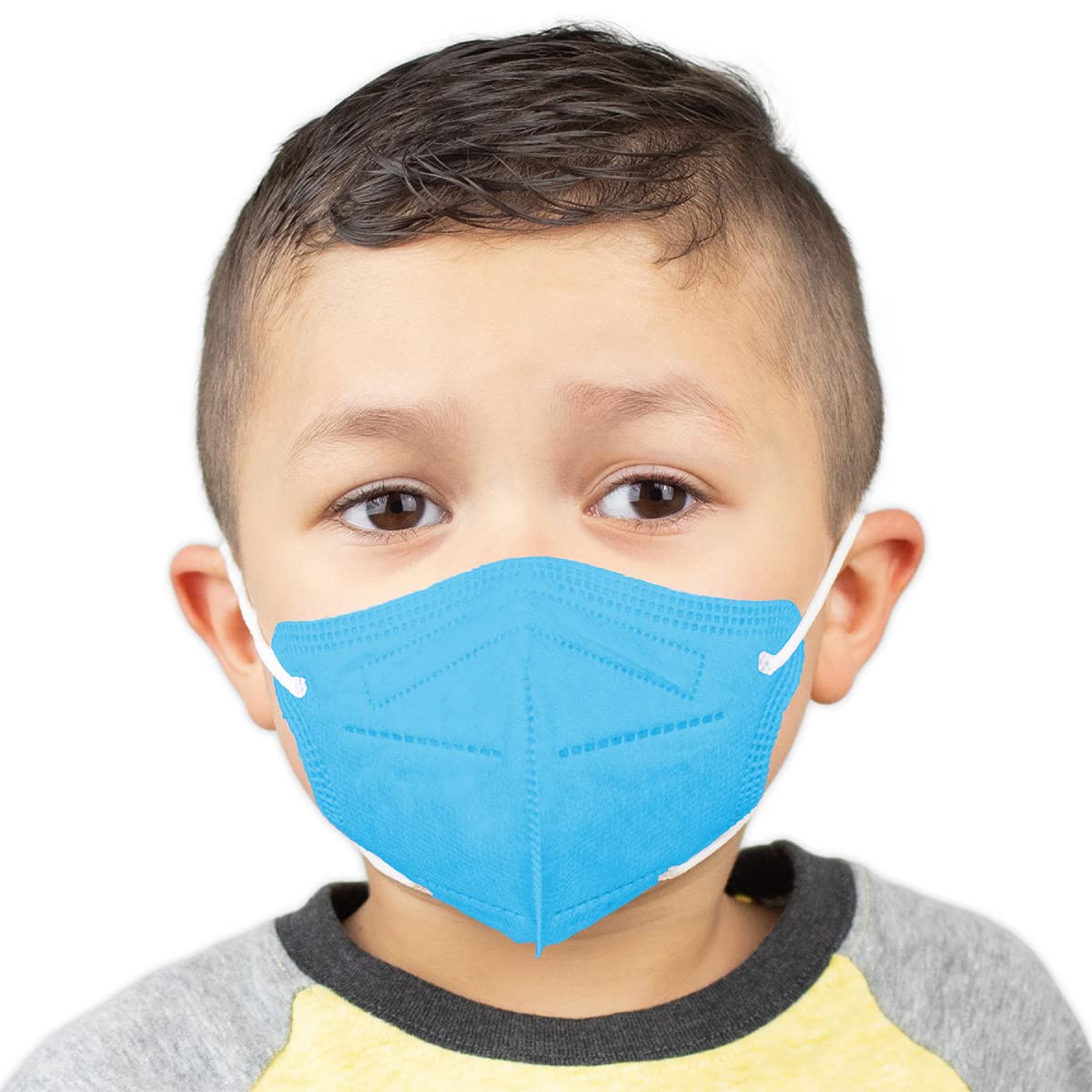 LYTIO 3D Disposable Face Masks Colored Breathable Cup Mask with Comfortable Ear Loops and Adjustable Nose Bridge Made in USA (20 pieces, Extra Small, Sapphire Blue)