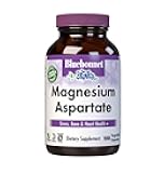 Bluebonnet Nutrition Magnesium 400 mg Chelated Magnesium Aspartate Daily Mineral, Heart & Bone Support* Supplement for Men & Women Vegan, Non-GMO - 100 Vegetable Capsules