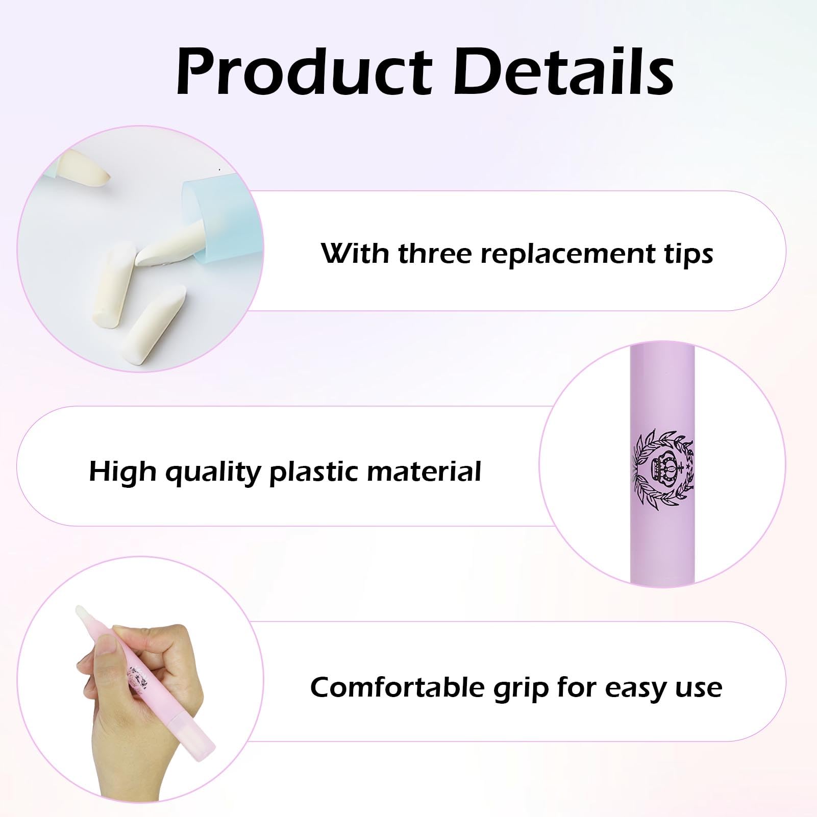 Nail de la Nueva Belleza Corrector de Esmalte de Uñas, Pluma de Manicura con 3 Puntas de Repuesto