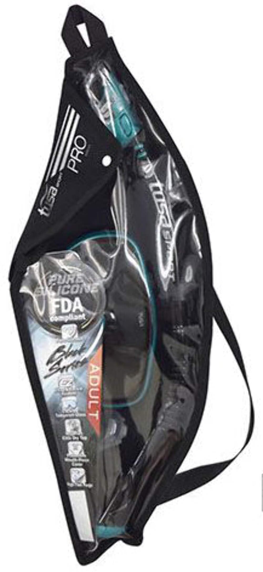 Tusa Sport Serene Dive Mask and Snorkel Set Adult Black Series (UC1625) Black/Fishtail Blue