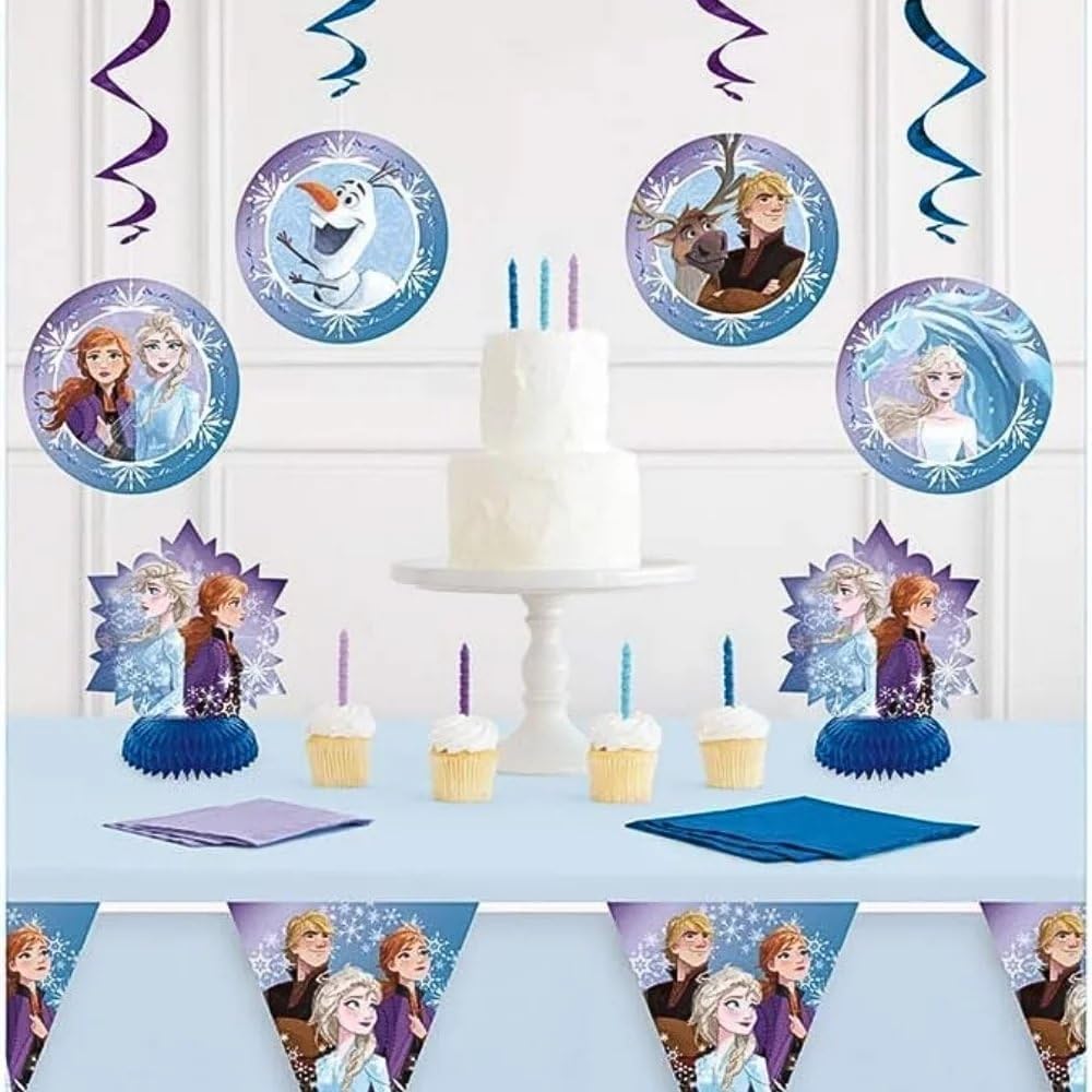 Unique Disney Frozen 2 Decorating Kit (7 Pcs.) - Enchanting Party Accessory for Magical & Memorable Moments