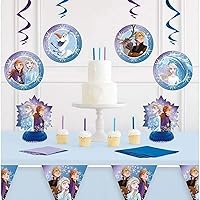 Vista 4 de Unique Disney Frozen 2 Kit de decoración (7 piezas) – Encantador accesorio de fiesta para momentos mágicos y memorables