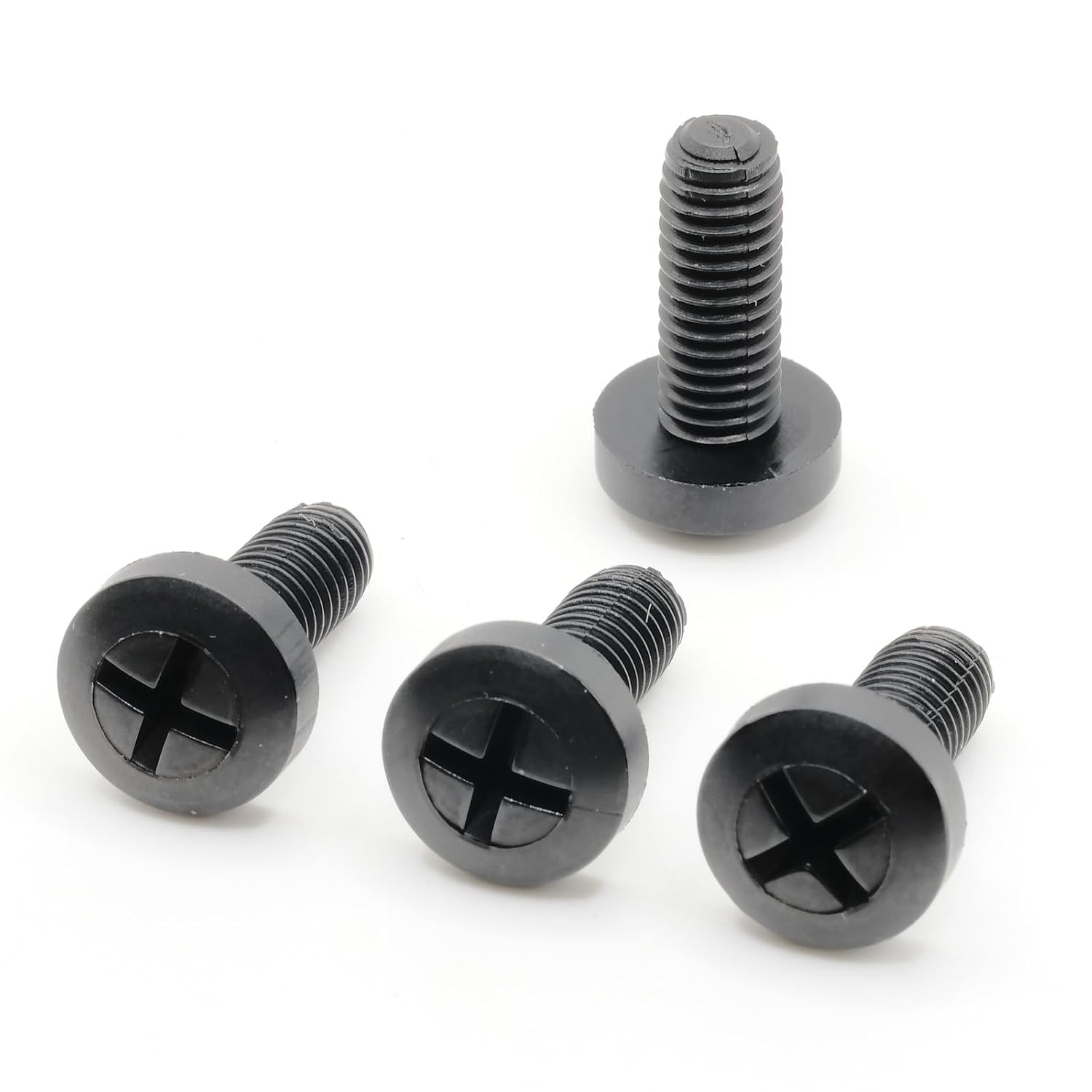 ReplacementScrews M6 Nylon License Plate Screws - Compatible with Many Imports (Toyota, Lexus, Honda, KIA, etc) - Metric 20mm Long (3/4") Black Plastic Bolts - No More Stuck Screws (Pack of 4)