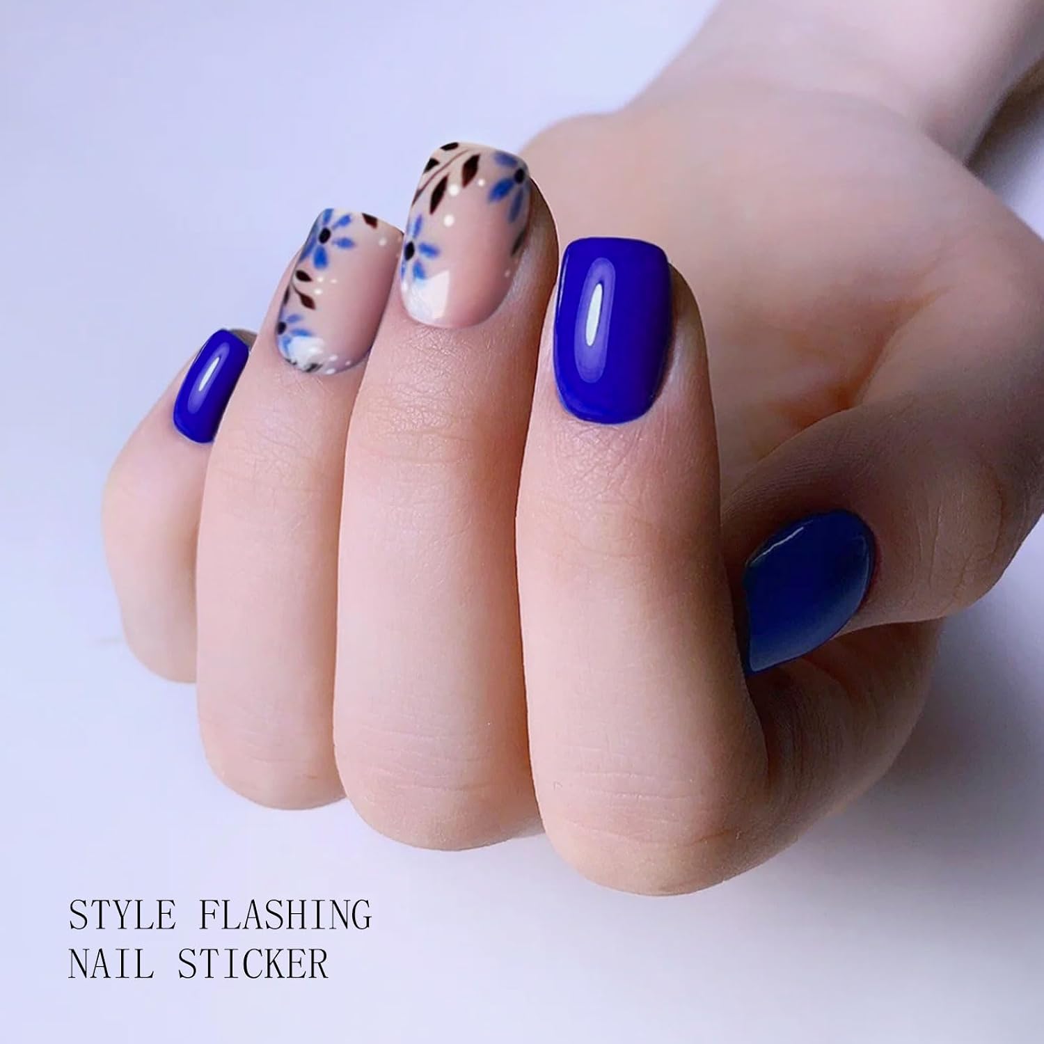 JMEOWIO Semi Cured Gel Strips Nail Art Sticker Wrap Flower