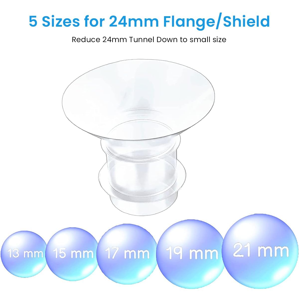 7 pcs Breast Pump Accessories for Breast Pump, Flange Inserts Suit for Medela, 24mm Shields/Flanges, Breast Shields, Shaped Around You for Comfortable and Efficient Pumping - Image 3 thumbnail