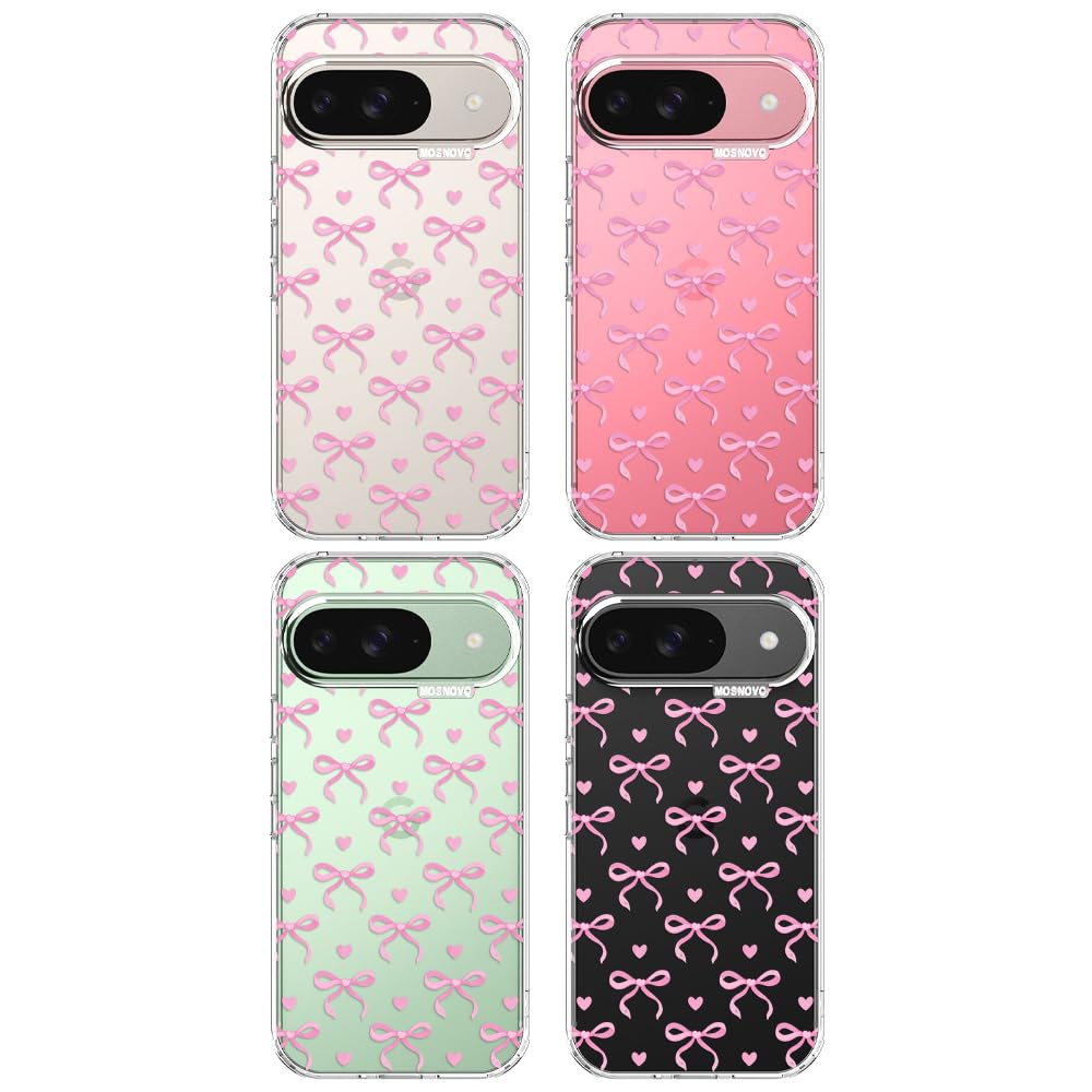 MOSNOVO Case for Google Pixel 10 & Pixel 10 Pro, [Buffertech 6.6ft Military-Grade Drop Protection] [Anti Peel Off Tech] Clear TPU Bumper Phone Case Cover Design - Cute Cherry — view 531