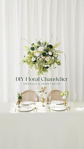 Miniatura 7 de Ling's moment Flores 25 piezas de flores artificiales de Gardenia verdes artificiales con tallo, flores falsas para decoración de boda, centros de