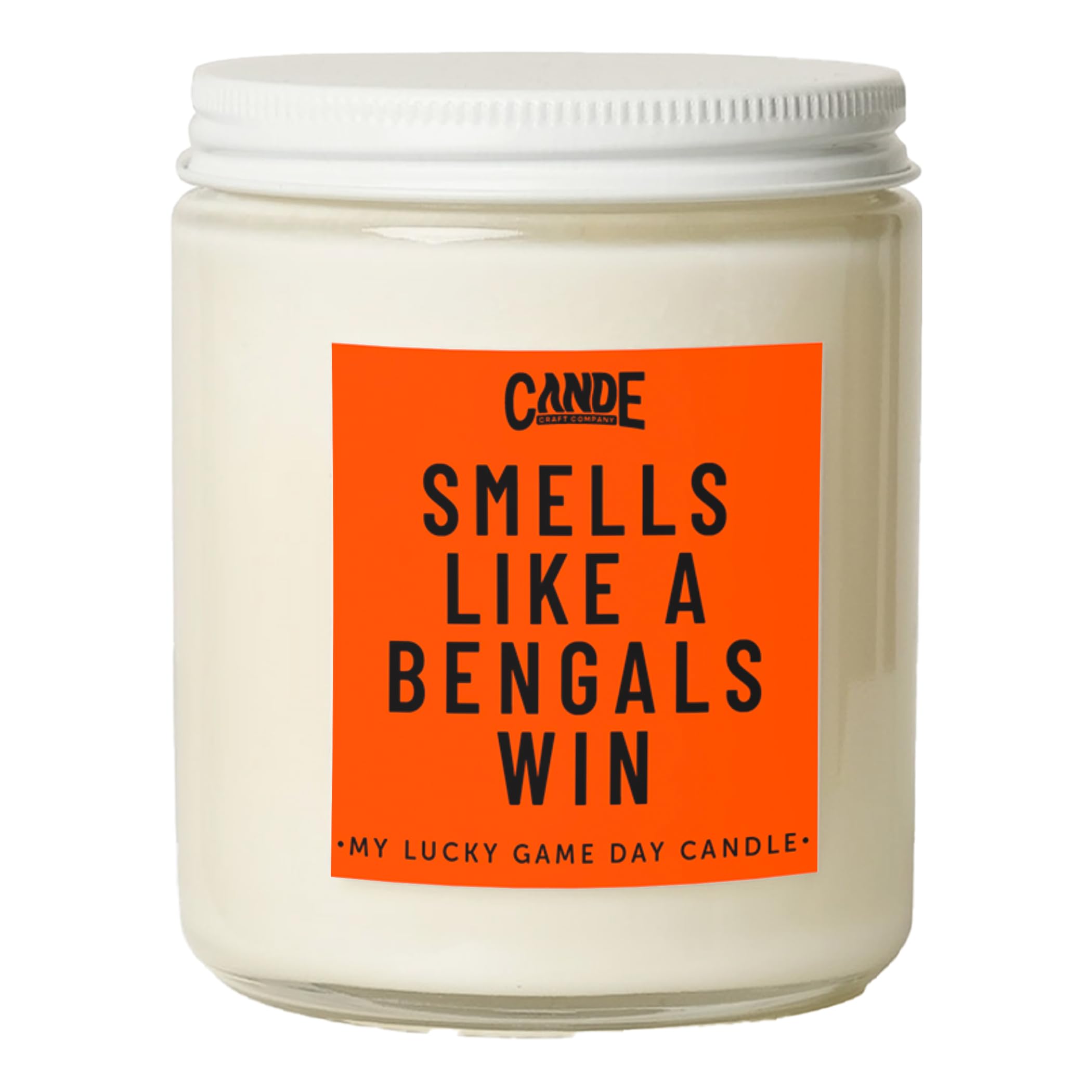 CE Craft - Smells Like A Bengals Win Candle - Football Themed Candle, Gift for Dad, Gift for Son, Cincinnati Gift, Cincinnati Themed Candle, Gift for Him (Vanilla Oak)