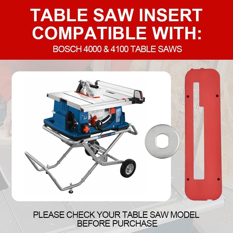 TS1007 Dado Throat Plate Insert for Bosch 4000 4100 4100XC Table Saws,Dado Cutter Replacement for Woodworking Cutting