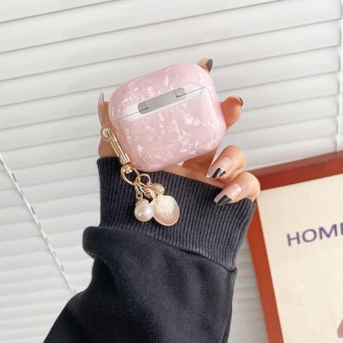 Miniatura 4 de Dream Luxury Airpod 3 - Funda protectora con llavero de perla para niñas, adolescentes y mujeres (rosa)