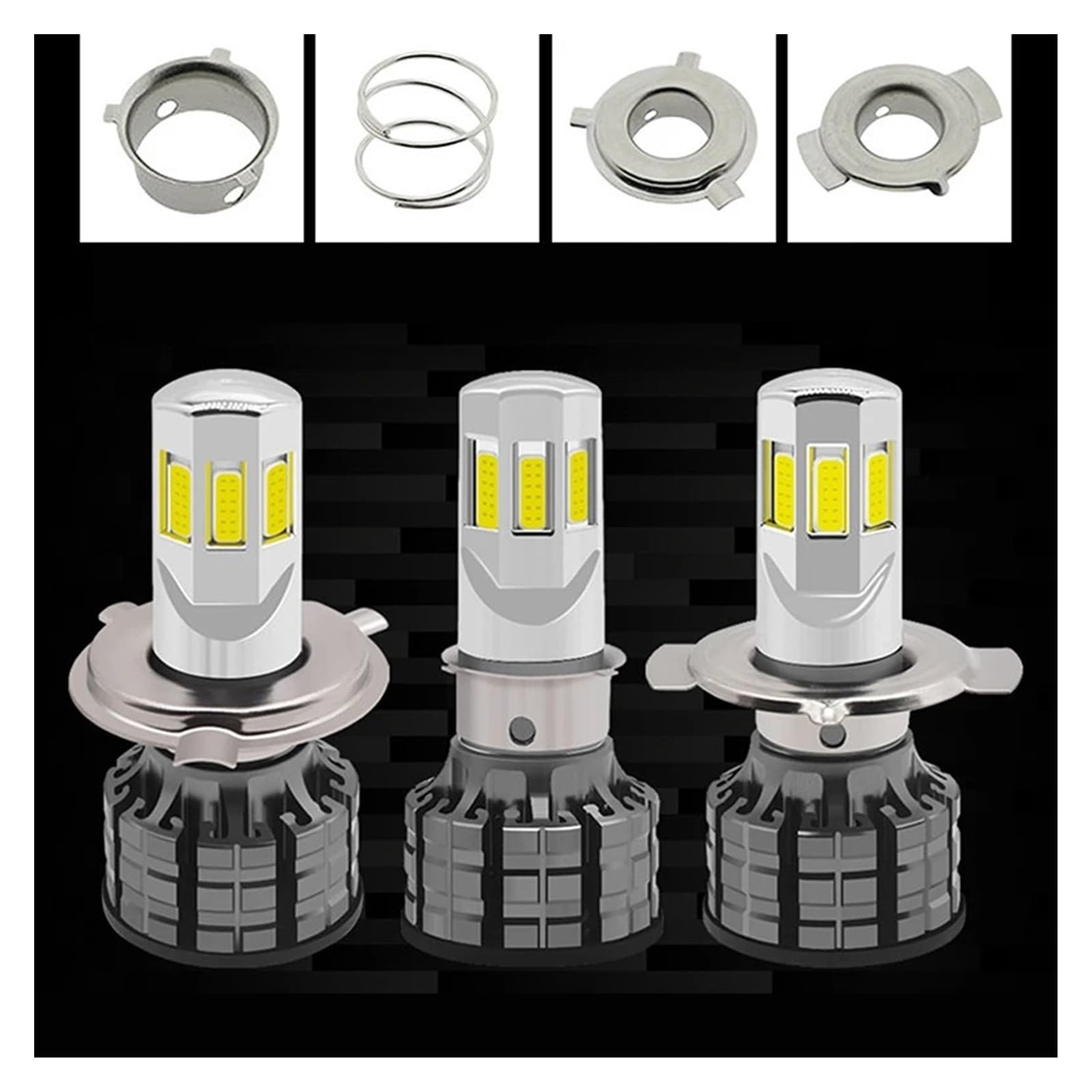 Motocicleta Antiniebla Bombilla LED para Faros Delanteros De Motocicleta H6 H4 HS1 BA20D P15D H6M 6000LM 60W 6COB 6000K, Accesorios para Faros Delanteros.