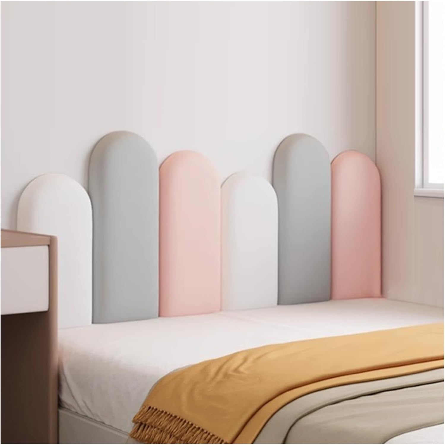 Rembourrage mural anti-collision autocollant en tissu 3D pour chambre d'enfant