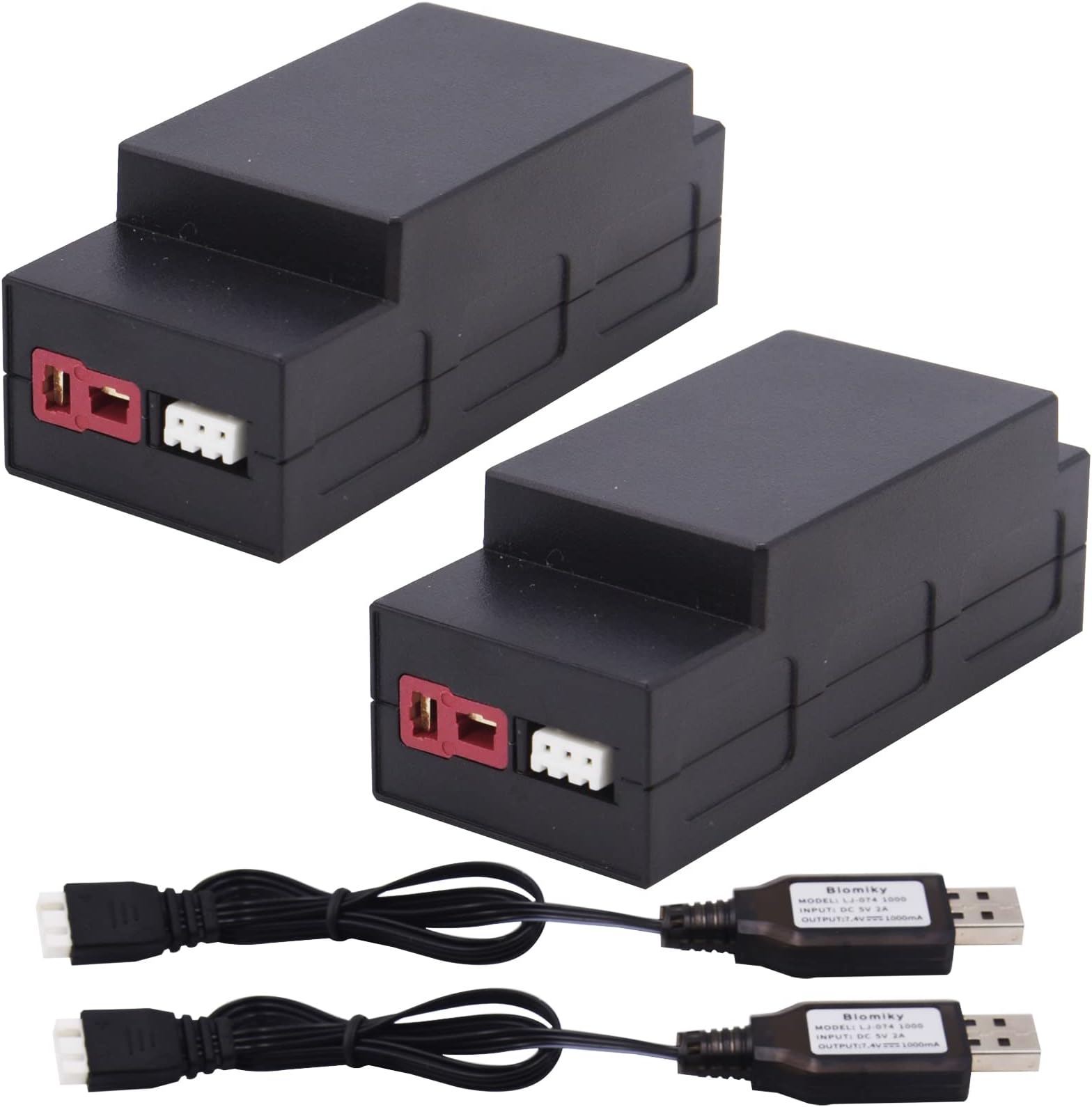 Blomiky 7.4V 2S 1050mAh 7.77Wh Lipo Rechargeable Battery and USB Cable Replacment for H16 H16BM H16PL H16DR RC Trucks / H16 2S Battery 2