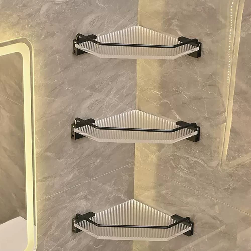 BAHELS Corner Shower Caddy Bathroom Triangle Shelf Corner Shower Shelves Caddy Acrylic Multi-layer Storage Rack Wall-mounted Shower Organizer