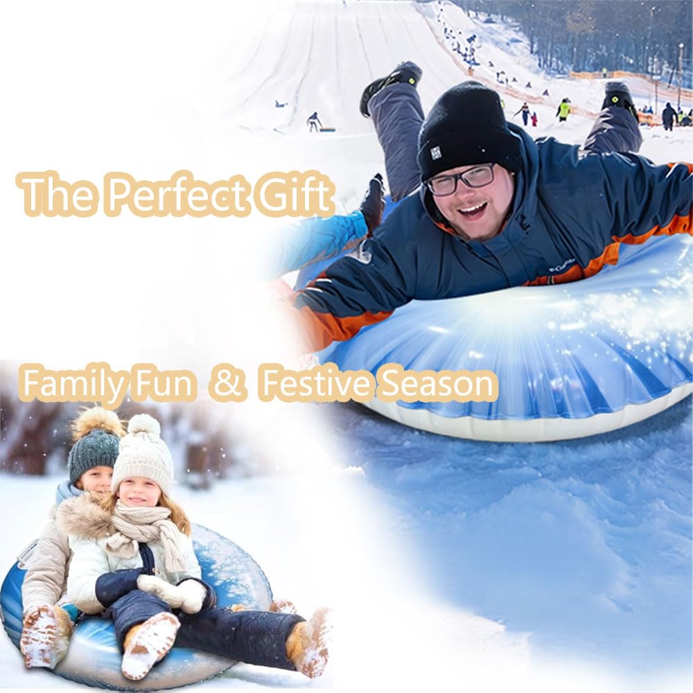 aufblasbare Schlitten, schneereifen mit Griffen rodelreifen 80 cm Schlitten aufblasbar, sled, Snow Tube, schneereifen, Schnee Reifen für Wintersport Outdoor