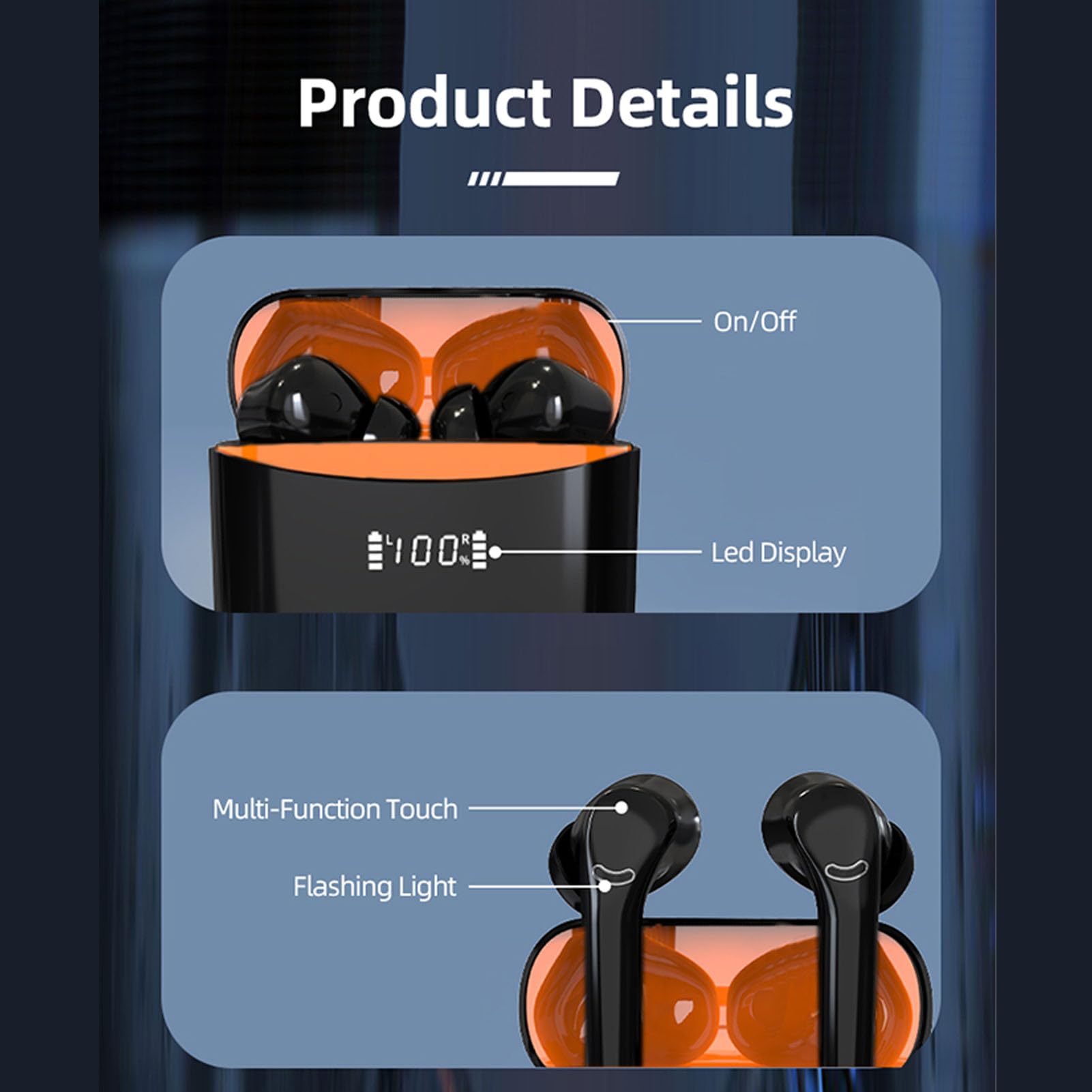 ASHATA Auricolari traduttori linguistici, dispositivo traduttore bidirezionale, dispositivo di traduzione online in 144 lingue, 3 modalità, wireless Bluetooth5.3, auricolari traduttore per chiamate