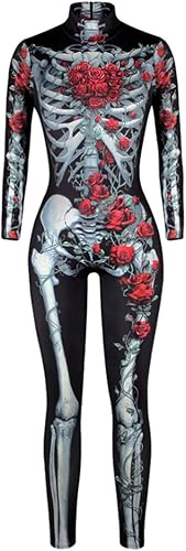 Miniatura 3 de Disfraz de calavera con estampado de calaveras de Halloween, color rosa