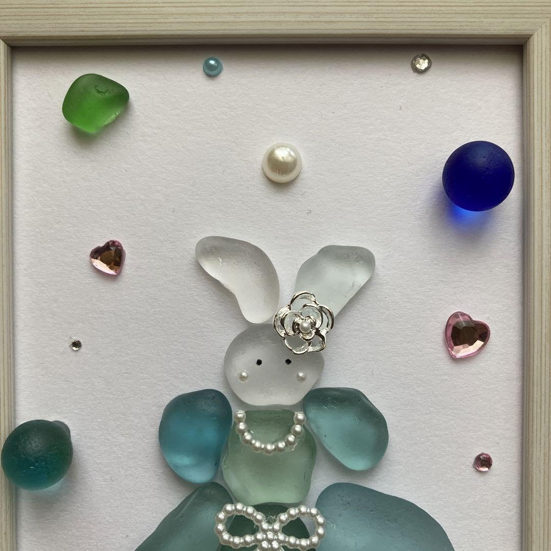 Amazon.co.jp: シーグラスアート うさぎちゃん素敵なドレス : ホーム  