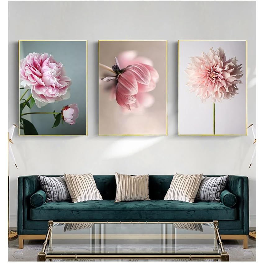 Láminas decorativas pared de flores y carteles botánicos en lienzo para cuadros de cocina 3PCS