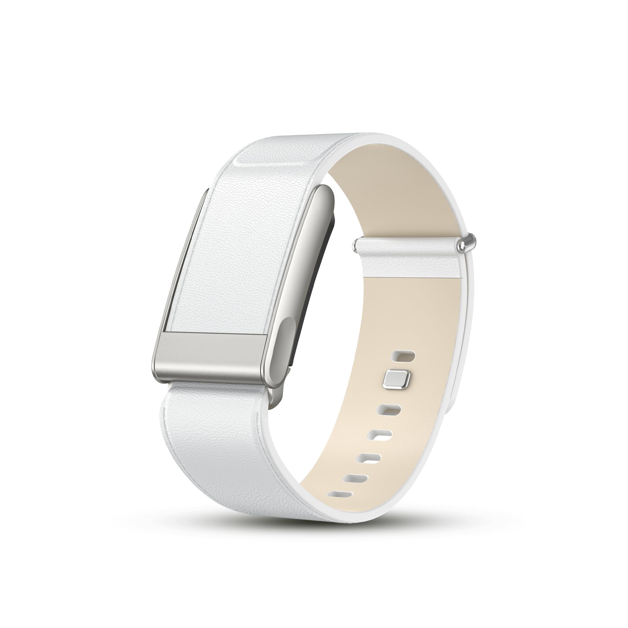 DADO Luxe Tapered Leather Replacement Band Compatible with WHOOP 5.0, One, Peak, and Life Fitness Tracker – Durable & Comfortable | Not for Whoop Gen 4 (White Silver, One/Peak)