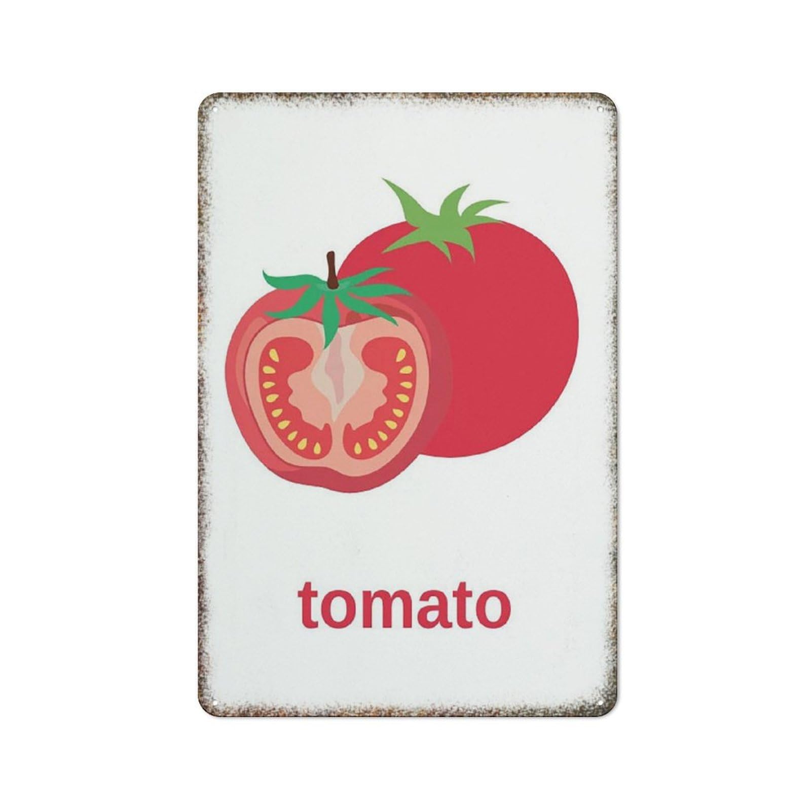 Tomato Vegetable Vintage High Gloss Metal Wall Sign Funny Novelty Gift Decor for Bar Pub College Dorm Man Cave Home 8x12 Inch