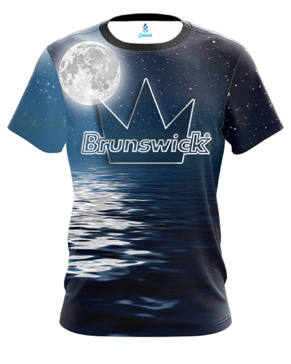 CoolWick Mens Brunswick Dark Seas Bowling Jersey (Medium) Multicolored