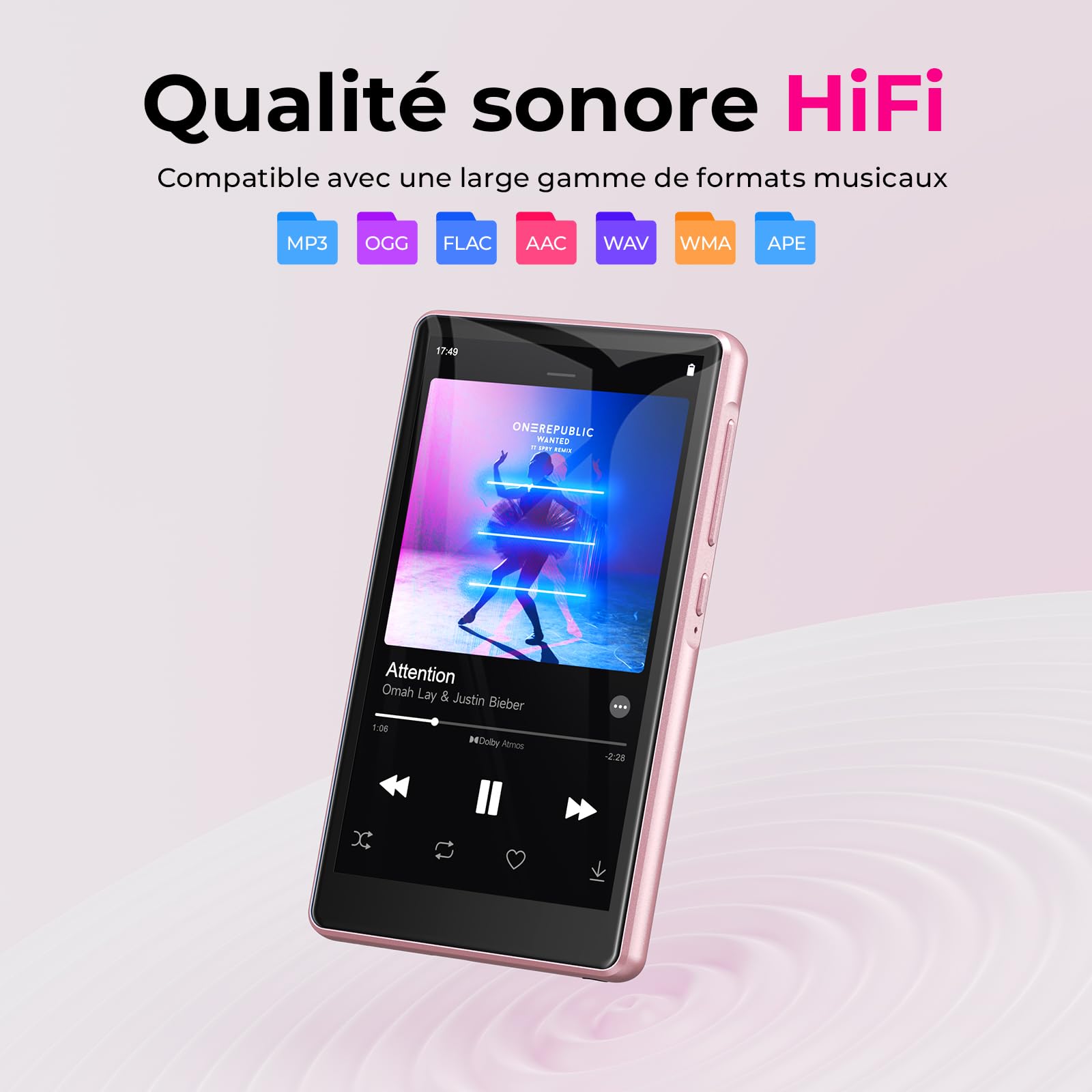 160 Go Lecteur MP3 Spotify avec Bluetooth et WiFi, Android Lecteur MP4