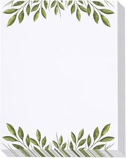 Leaf-Themed Stationery Paper Set - 8.5 x 11 in, 48 Pack - Single-Sided Decorative Writing & Printer Paper for Letters, Notes & Announcements