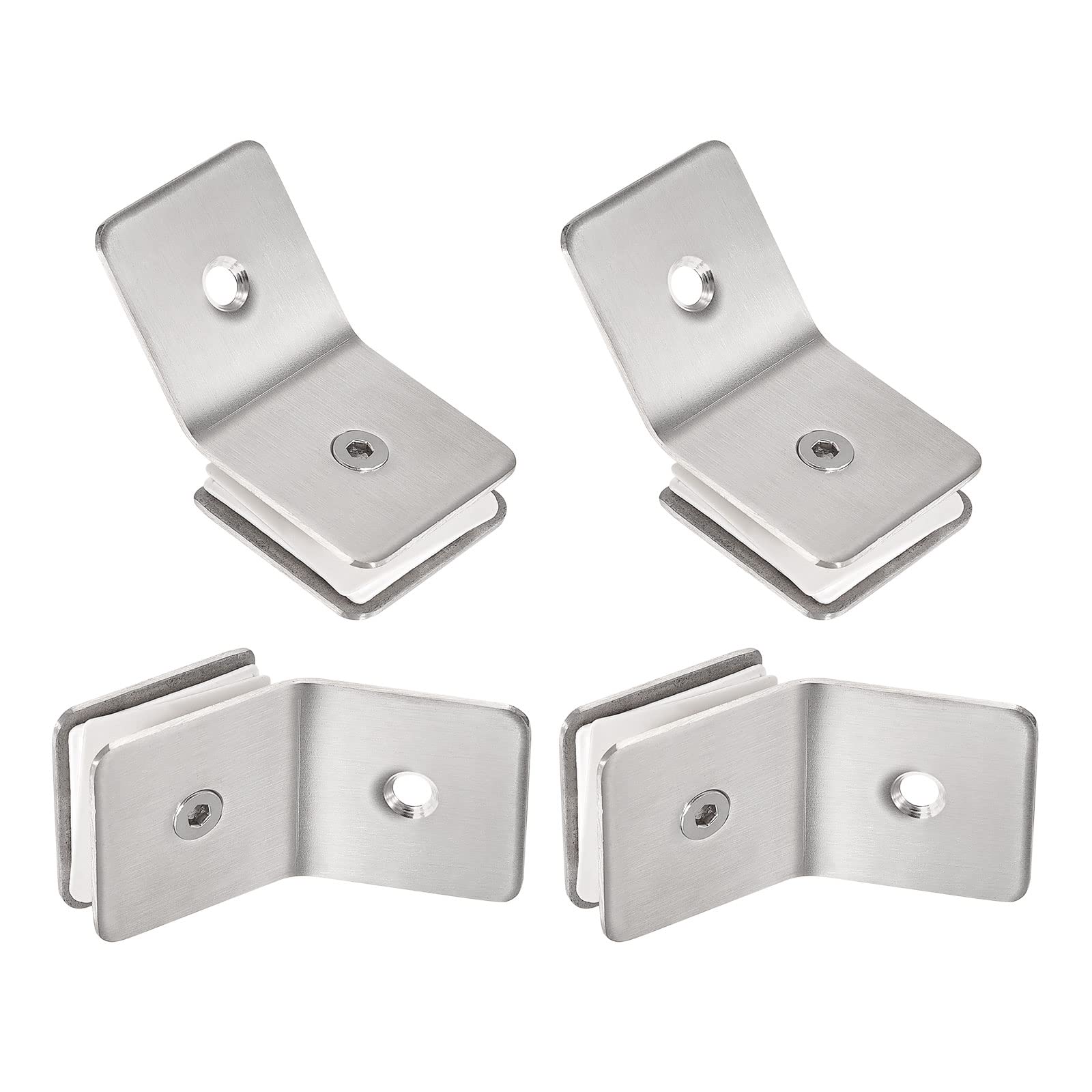Abrazadera de vidrio cuadrada uxcell de acero inoxidable ajustable para cristal de 8 a 12 mm