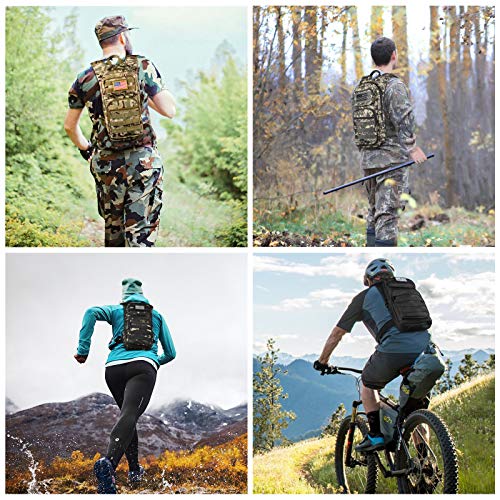 Noola Hydration Backpack With 3L Tpu Water Bladder, Tactical Molle Water Backpack For Men Women, Hydration Pack For Hiking, Biking, Running And Climbing (Black) #TOP6