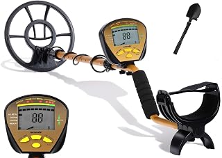 Nalanda 18 kHz Metal Detector with 5 Detection Modes, Outdoor Gold Digger Handheld Metal Finder with Adjustable Sensitivity Waterproof Search Coil LCD Display (Foldable Shovel Included)