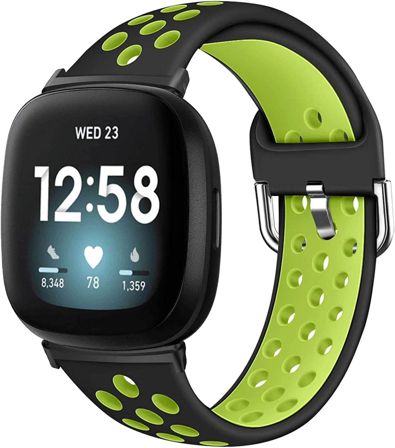 XIMU Sport Bands Compatible with Fitbit Versa 3 & Sense, Soft Silicone Waterproof Breathable Sport Watch Strap Replacement Wristband Accessories Women Man for Versa 3 Smart Watch