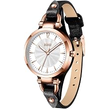 BUREI Women Watches Simple Leather Strap Watch Analog Quartz Watches Small Thin Ladies Watch Bracelet Band Wristwatch, Mothers Day Gifts for Mom