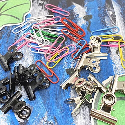TMJFHAO 30 Stück klammern metall schwarz Binder Clips 22mm,Kleine Bulldogge Büroklammern klemmen klein für Akten, Papiergeld, Etiketten, Taschen, Geschäfte, Büro