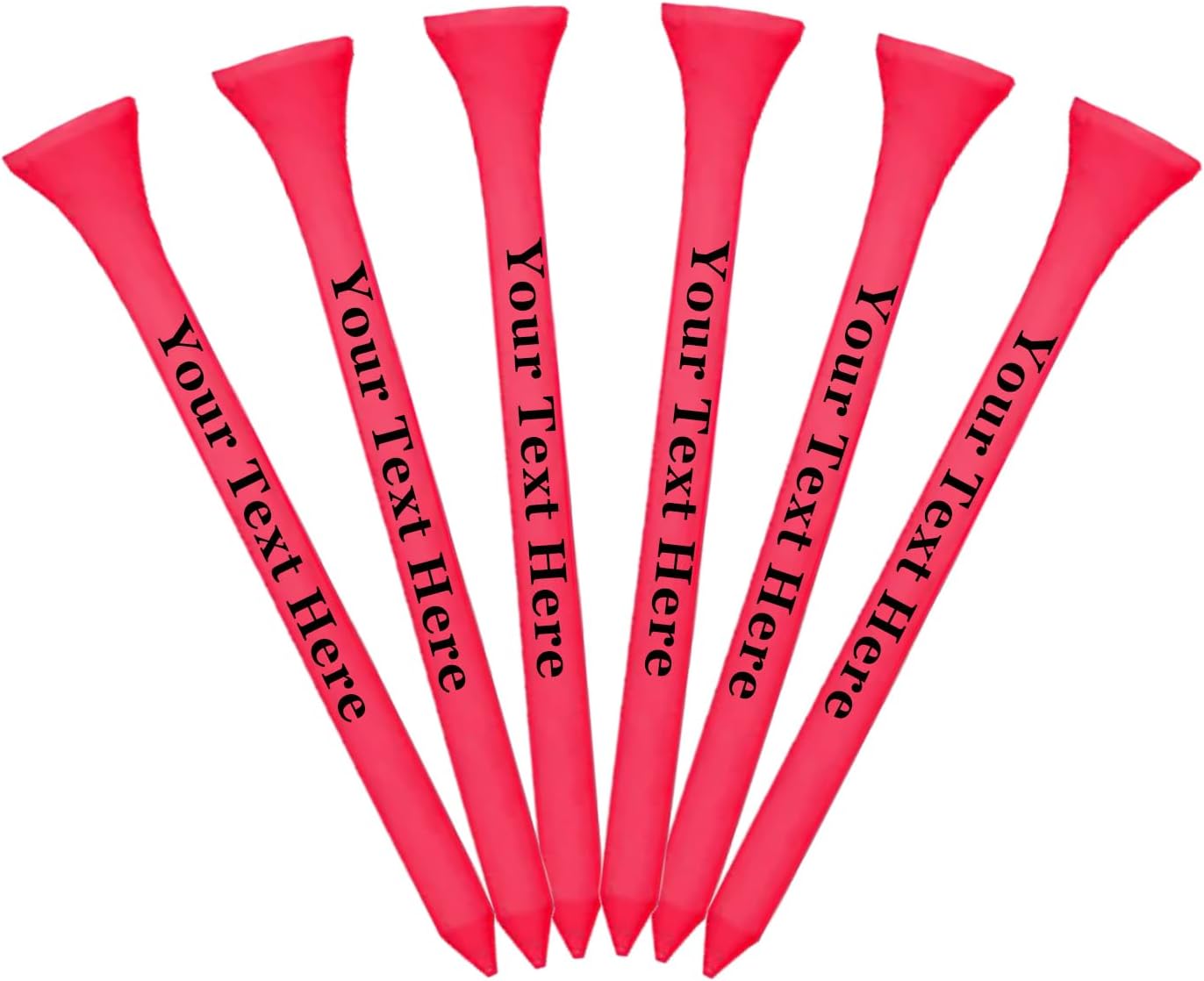 50 Count Personalized 2 3/4" Pink Wooden Golf Tees - Upload Your Own Text