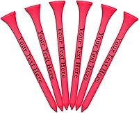 Vista 1 de 100 camisetas de golf de madera rosa personalizadas de 2 3/4 pulgadas • Sube tu propio texto