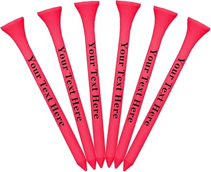 50 Count Personalized 2 3/4" Pink Wooden Golf Tees - Upload Your Own Text