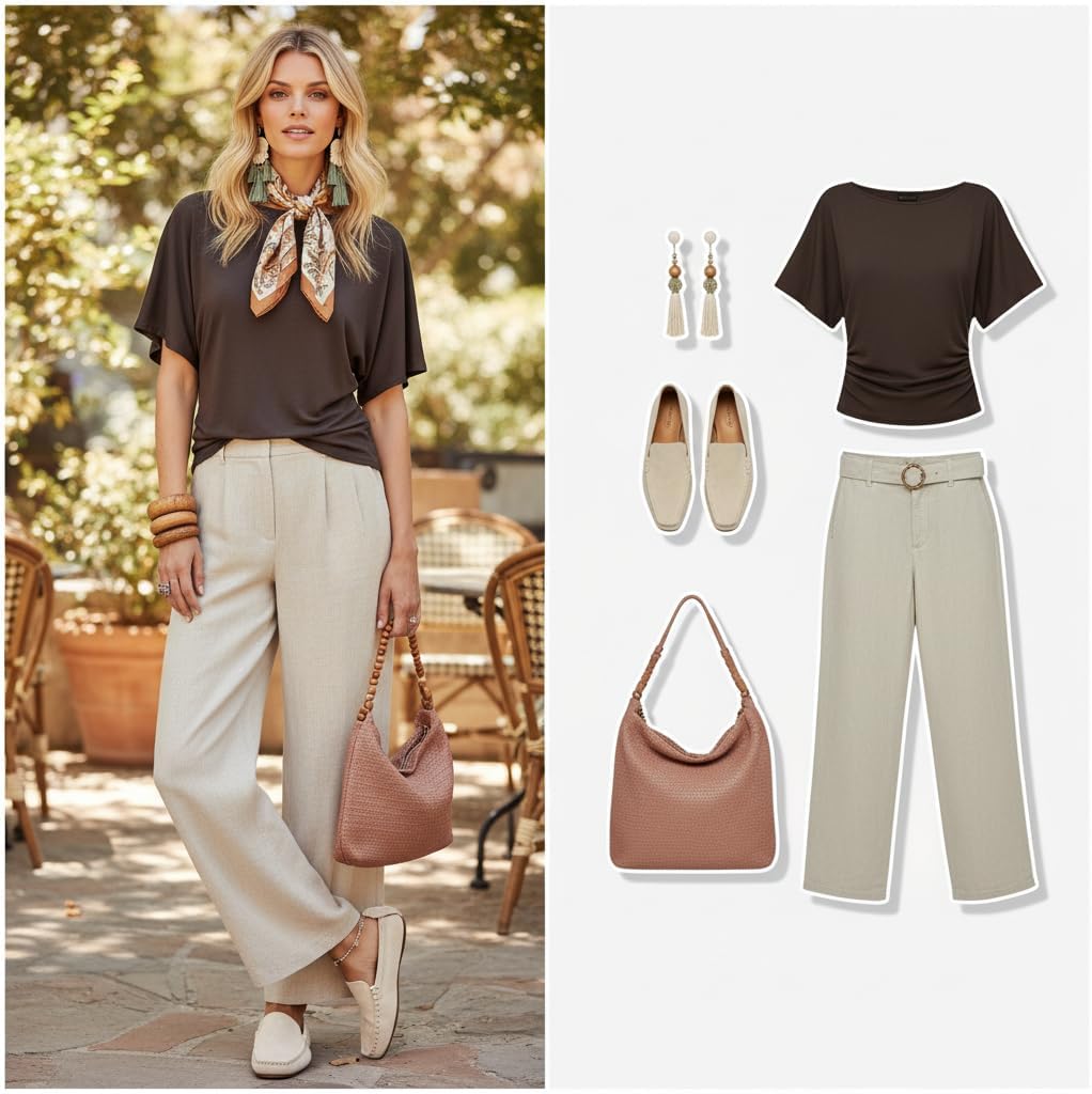 Nlife Women's Flutter Sleeve Tops Tie Back Waist Blouse Boat Neck Flattering Elegant Slim Fit Summer Casual Shirt - Image 6