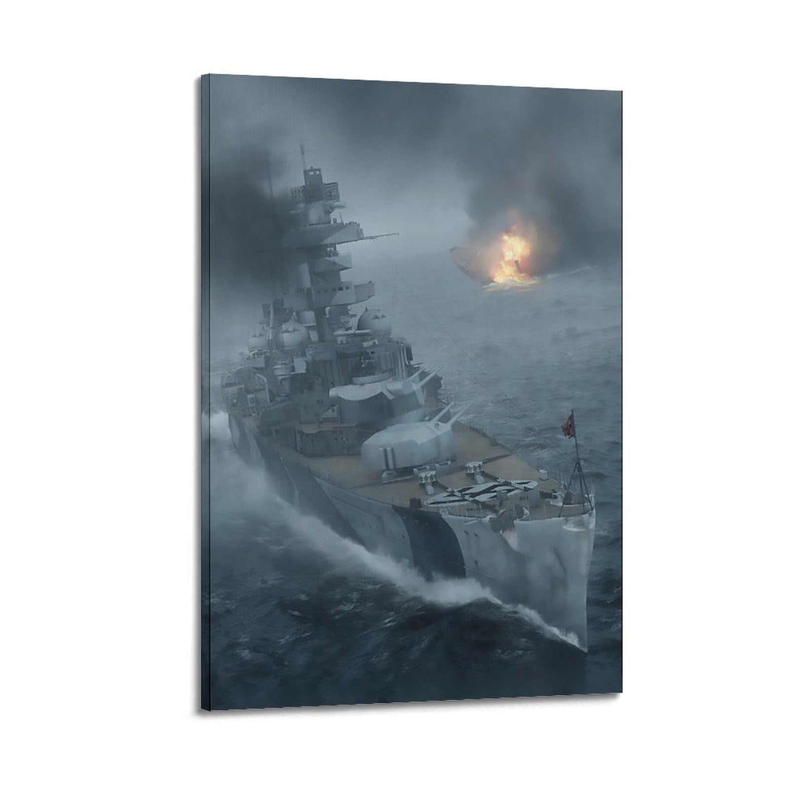 JONZA Kriegsposter Admiral Hipper Battleship Sink The Enemy dekoratives Gemälde Leinwand Wand und Kunstbild Familienschlafzimmer 50 x 75 cm