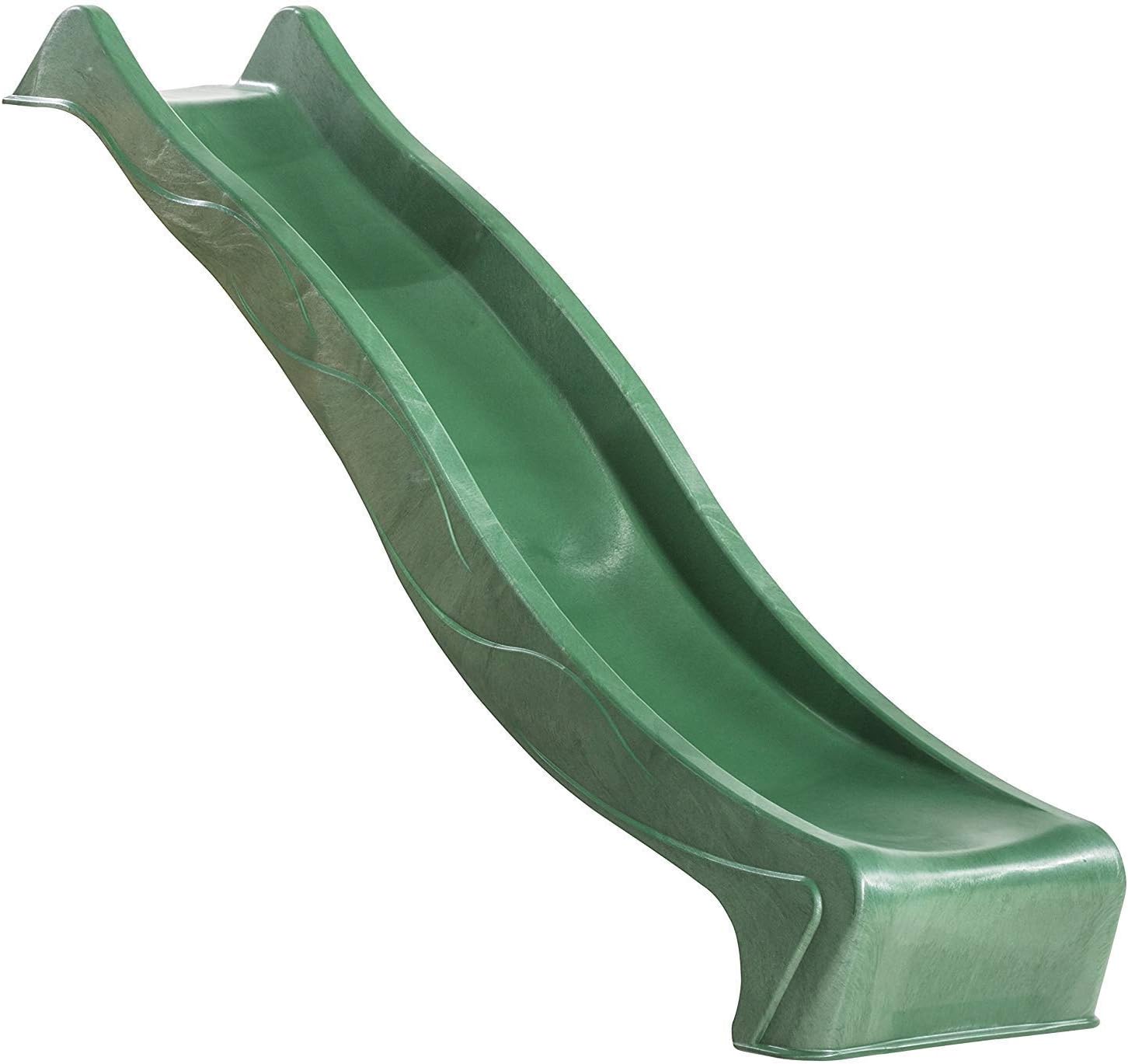 Children's Heavy Duty Green Wavy Slide 2.3m for 1.2m climbing frame or tree house platform. by KBT