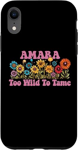 iPhone XR AMARA Name Cute Retro Girls Wildflower AMARA Name Case