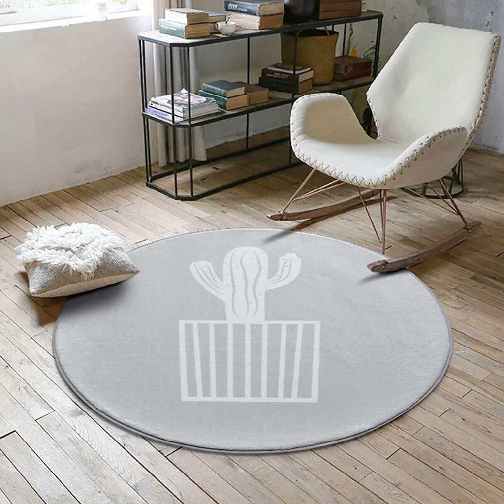 Ronde Tapis Salon Tapis doux sculpté à la main contemporain contemporain moderne tapis rond coloré tissé jute tressé tapis décoratif indien bohème, 6 couleurs ( Couleur : D , taille : Diamètre 60cm )