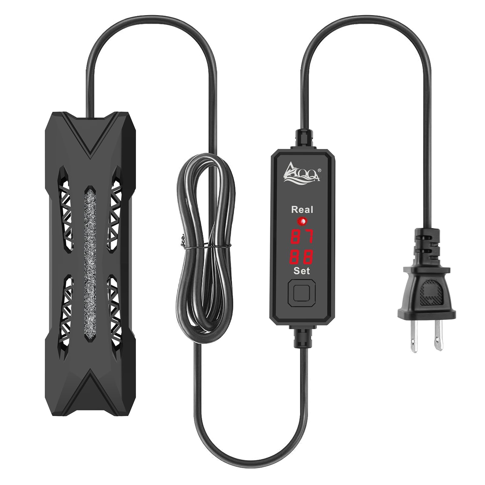 AQQA Small Aquarium Heater,Submersible Fish Tank Heater Adjustable Temperature,Mini Short Dual-use Fish Heater with LED Digital Display Thermostat,