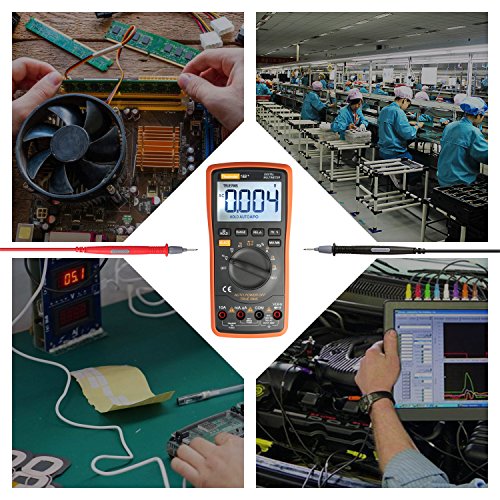 Auto Ranging Digital Multimeter Trms 6000 With Battery Alligator Clips Test Leads Ac/Dc Voltage/Account,Voltage Alert, Amp/Ohm/Volt Multi Tester/Diode #TOP7