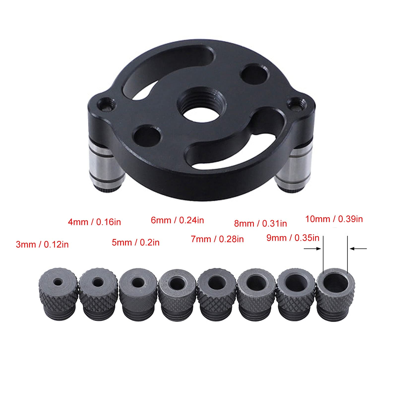 Guida Per Fori Autocentrante Per Legno | Localizzatore Di Perforazione Con Boccole Metalliche | Per Fori Da 6, 8, 10mm - Foto 6