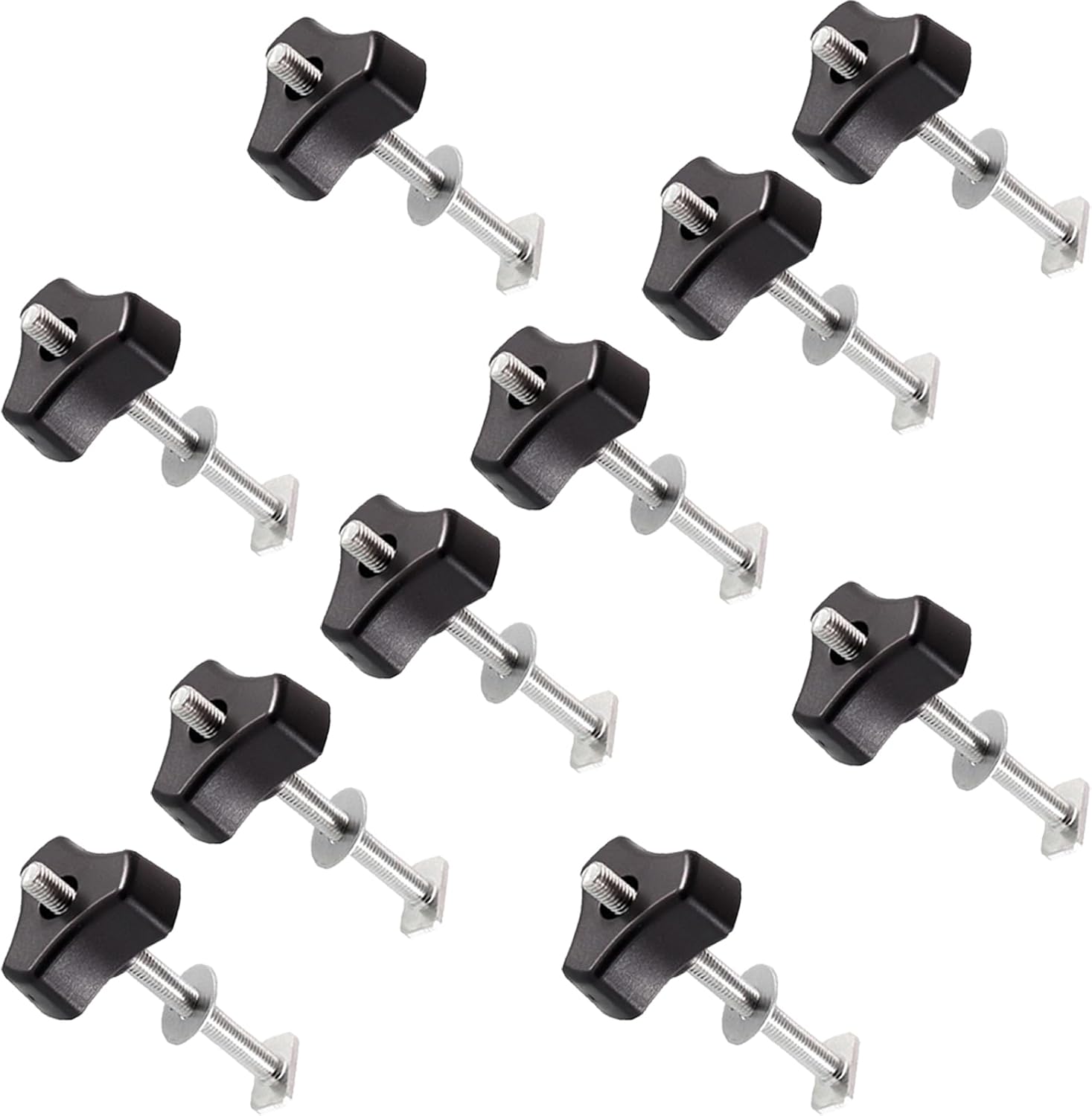 10Pcs Miter Track Sliding Nut Slider and Screw and Nut Set Woodworking Tool Jigs Screw Fixture Workbench T-Slot Fastener for Woodworking Jigs and Fixtures (M8 Bolt Nut Set)