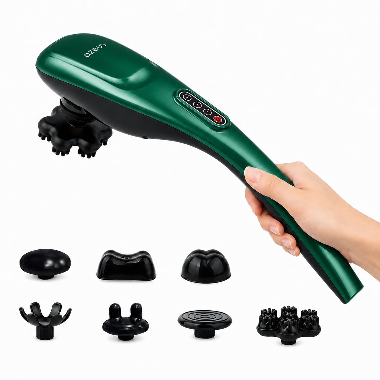 MEGAWISE Massaggiatore manuale per la schiena, il collo, le spalle, la vita e le gambe (cordless, verde scuro)